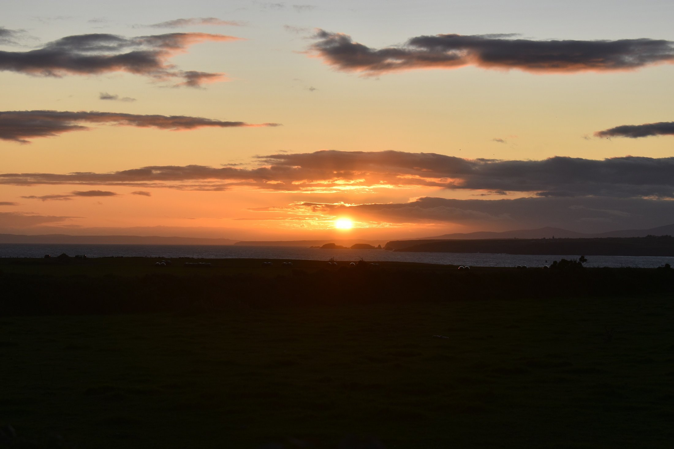 Sunset over the sea from the Copper Coast, County Waterford